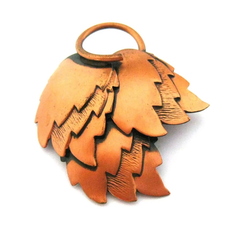 Copper Layered Dimensional Leaf Brooch/Pin Inspired by Matisse Renoir